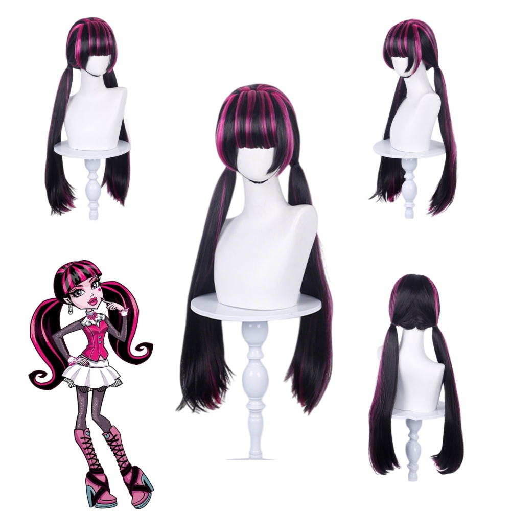 Wig Fiber Net - Anime Draculaura Cosplay Peruk Animasyon Çizgi